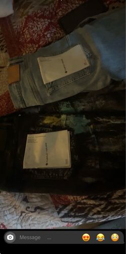 Purple jeans both got no front tag