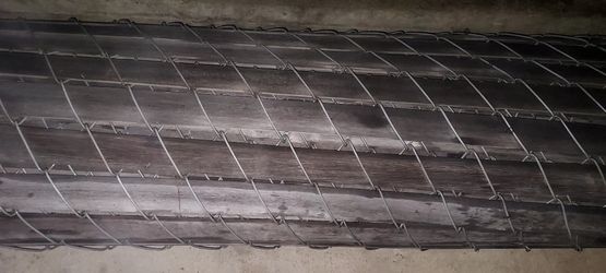 6 Ft H About 20 Ftt W Roll Off Metal Fencing With Wood Privacy Planks