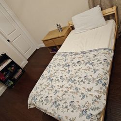 Twin Bed + Mattress With 2 Storage Drawers ( 2 Set Available)