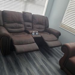 Leather Electric Recliner Sofa  Both Of Then For $650