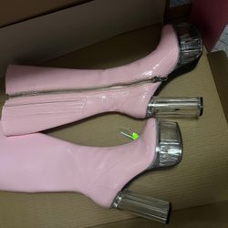 Pink Womens 6 Boots 