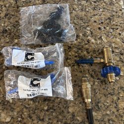2 Professional Helium Tank Balloon Inflator Valves  for Foil Balloons and 2 latex Balloon Inflator Valves 