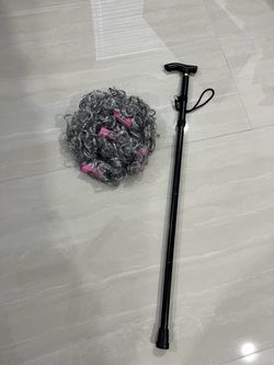 Old lady wig & cane