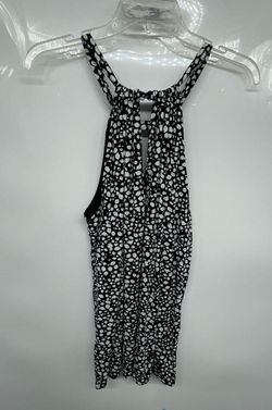 Banana Republic Womens Black White Halter Neck Sleeveless Blouse Top Size S