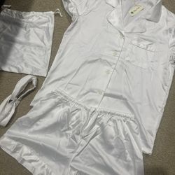 4Pcs Womens Satin Silky Pajama Set - Small