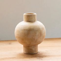 Textured Ceramic Round Vase