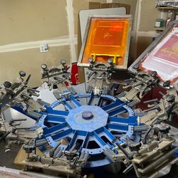 Screen Printer 8 Color 4 Stations W/ Flash Dryer