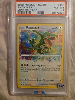 PSA 8 Rayquaza Vivid Voltage Pokemon Card #138