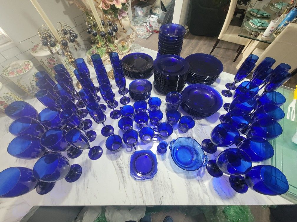 Vintage Dalzell Viking Cobalt Blue Dishes