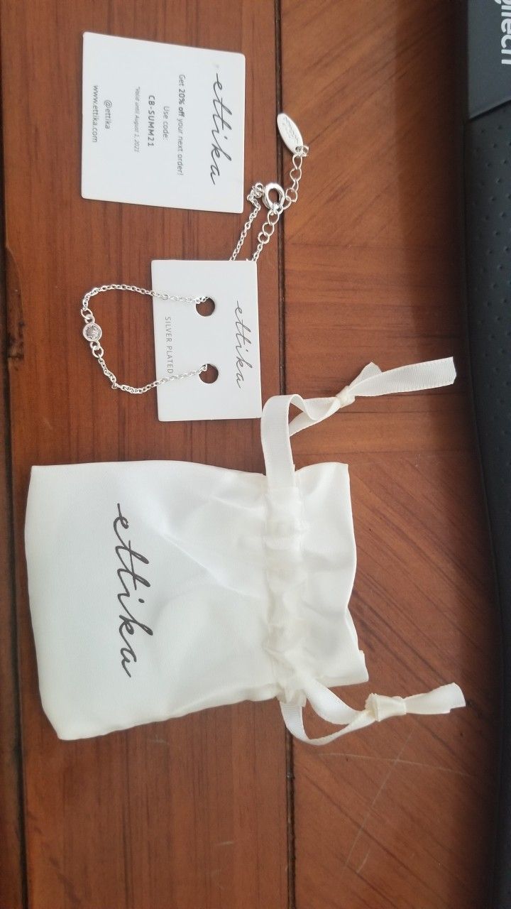Silver-plated Ettika Anklet With Gift Bag