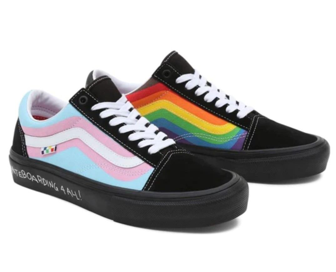 Vans Mens Size 11 Rainbow Drip Old Skool Iconic Pride Gay Shoes Black Multi