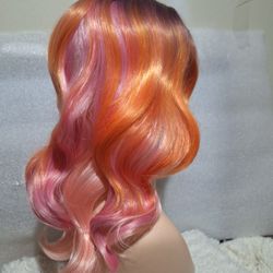 Human Hair Blend Wig 
