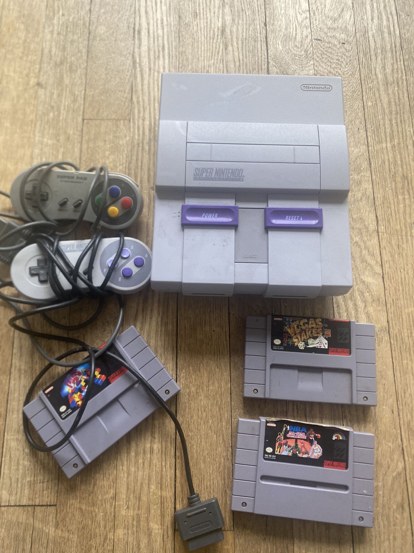 Super Nintendo with the cords And Games 