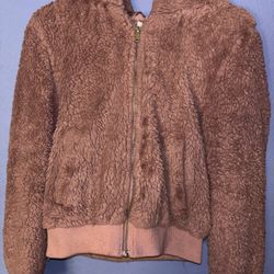 Pink Teddy Zip Up Jacket Women’s Size L