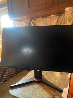 Gaming Monitor with Red Accent Stand