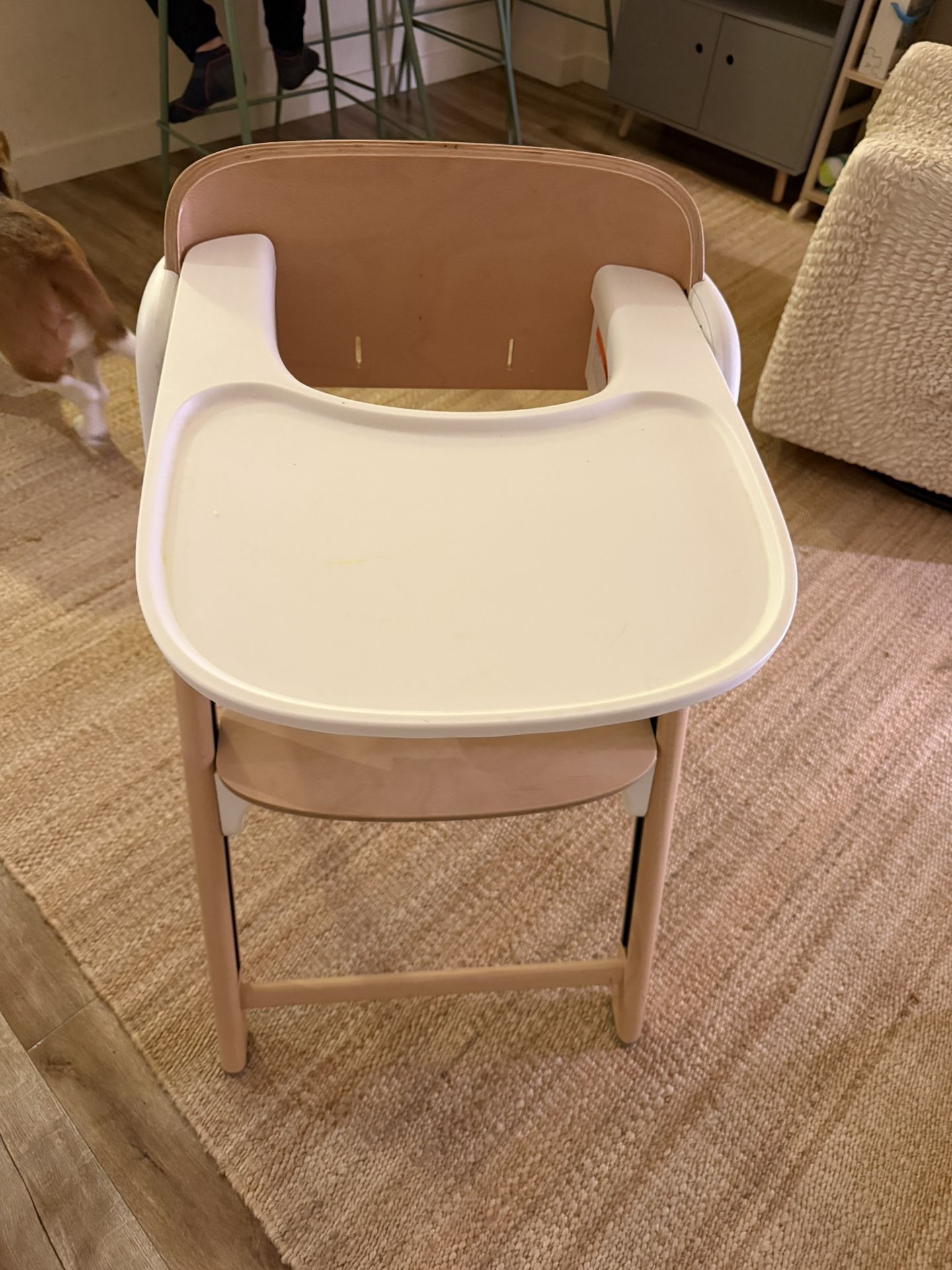 Momcozy DinerPal Wooden High Chair for Babies, Toddlers & Adults Up to 308 Lbs, Convertible Baby Highchair with Food-Grade Tray, Dishwasher-Safe, Adju