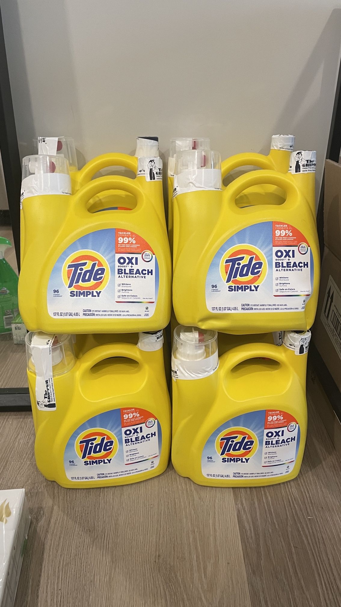 Tide simply oxi+bleach laundry 137oz $12ea