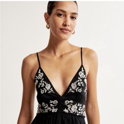 Abercrombie and Fitch Embroidered Tiered Maxi Dress