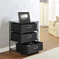 Bin Storage End Table, Black