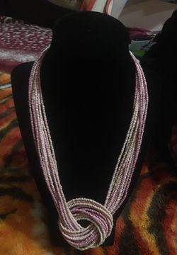 Multiple Strands Pink Choker