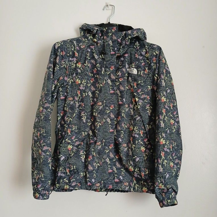 The North Face Women's DryVent Hiking Jacket Size S Floral Print Hooded Rain Lightweight