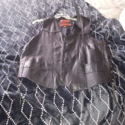 Leather Motorcycle Vest Extra Large