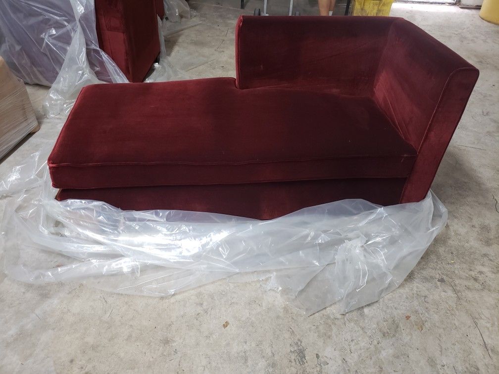 Burgandy chaise sofa