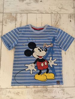 Boys’Disney Store Exclusive Paris Mickey T-Shirt- Size 9-10 Years/140cm