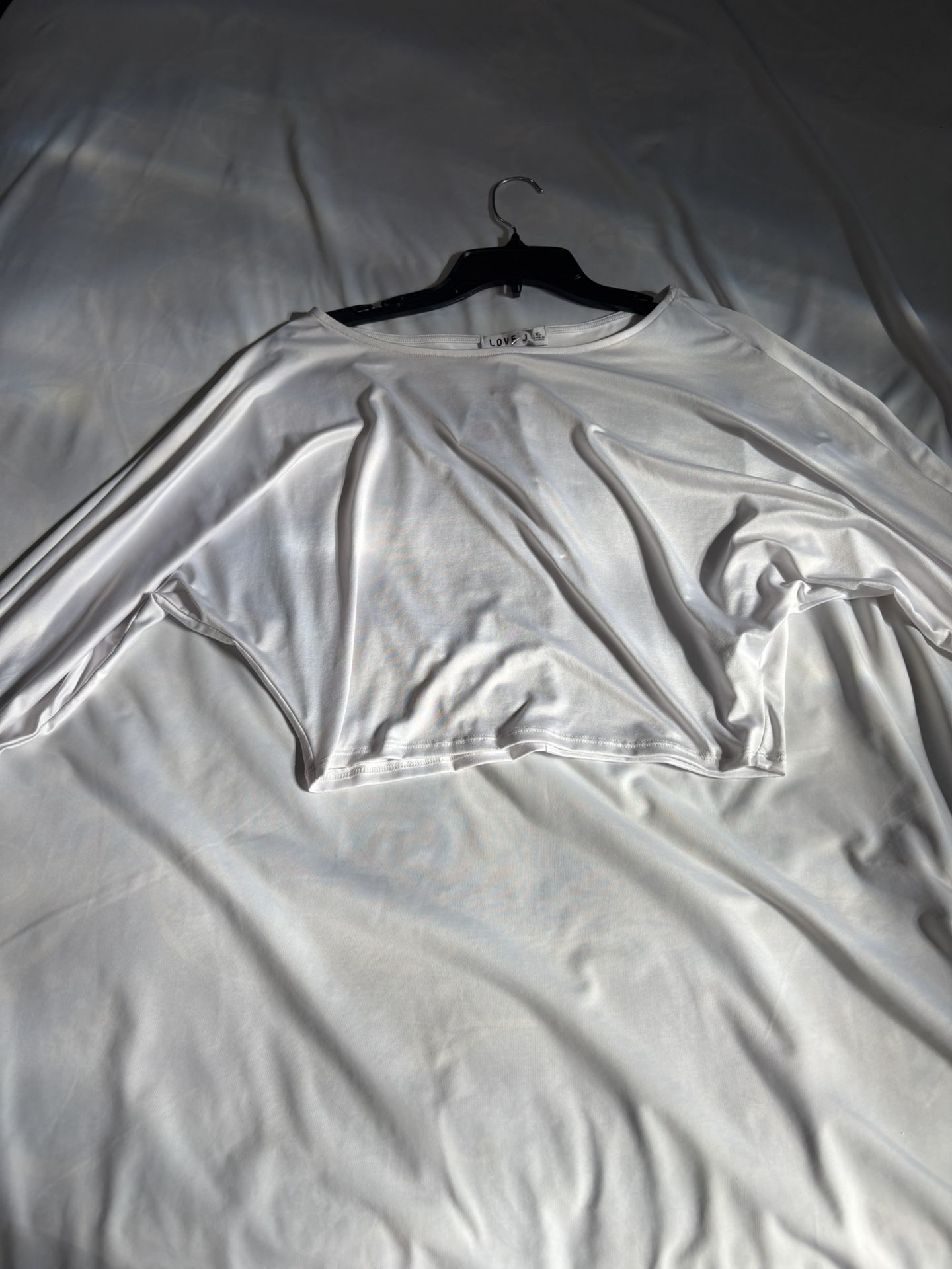 White Long Sleeve Crop Top