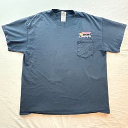 Gildan Ultra Cotton Dwight Pocket T Shirt Navy XL