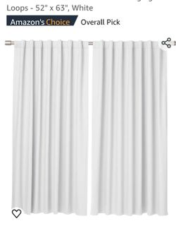 Amazon Basics BLACK OUT CURTAINS WHITE