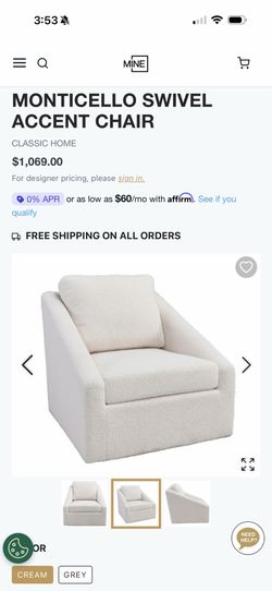 Large Boucle Swivel Lounge Chair