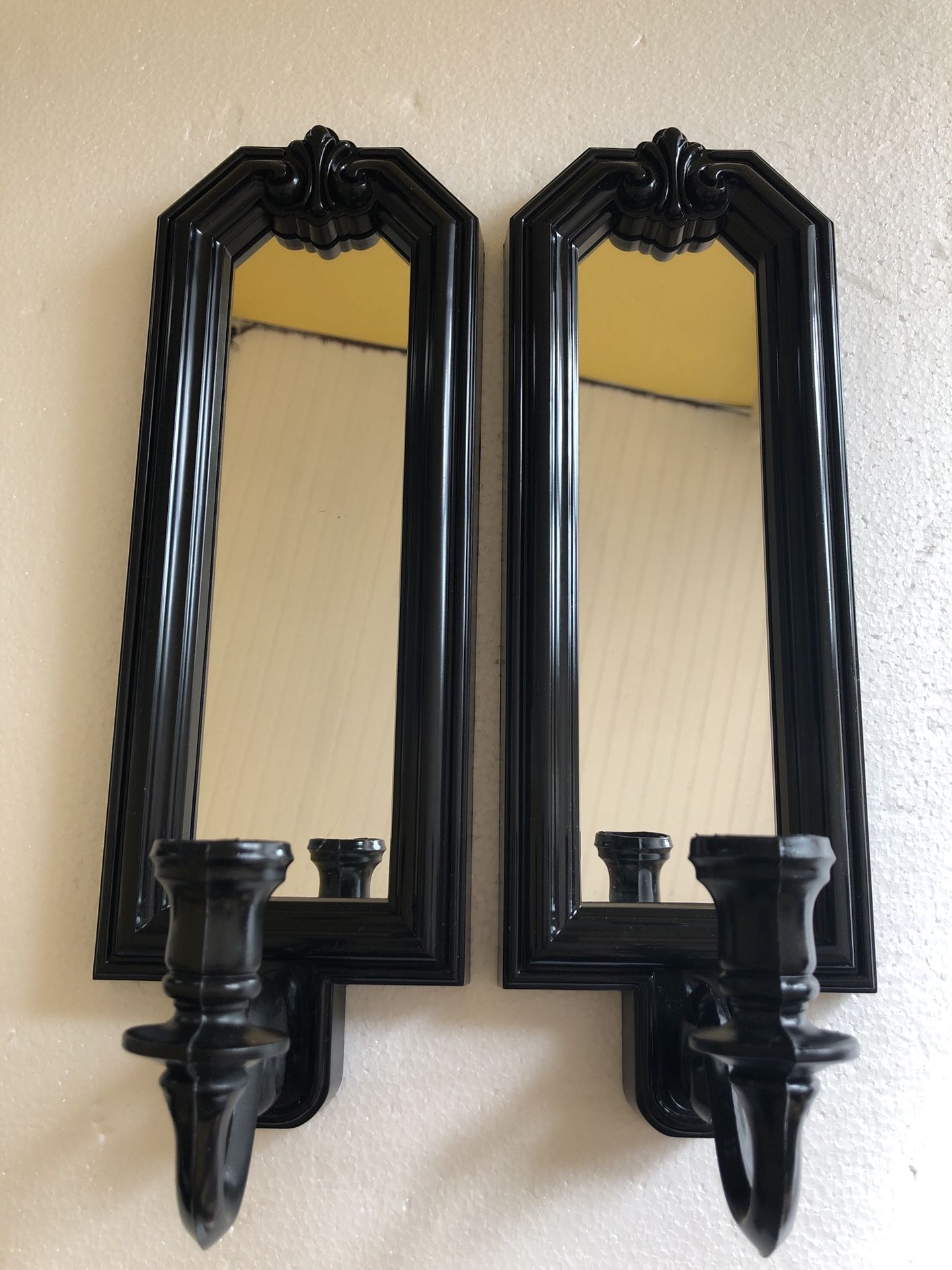 Pair Wall chandelier plastic / black / mirror