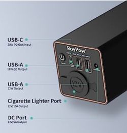 power bank with cigarette lighter output Roypow 30W PD Portable Charger with 12V/10A Cigarette Lighter Socket,  86.58Wh USB C Laptop Power Bank, 18W QC& 12V DC External Battery Pack,  Perfect f for Sale in Lacey, WA