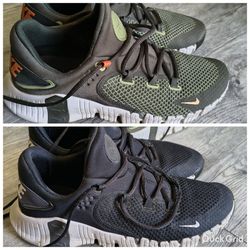 2 PAIRS - NIKE - METCON SHOES - 10.5 - USED