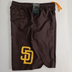 Small San Diego Padres Nike Authentic Men's Brown Big Swoosh Performance Shorts