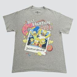 The Simpsons Best Vacation Ever T-Shirt Gray Universal Studios Theme size large