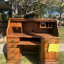 Vintage Roll-Top Desk 