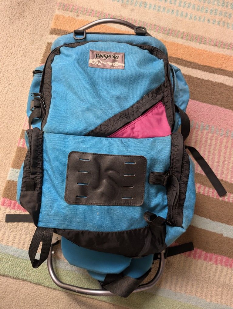 Vintage JanSport D-Series External Frame Backpack - DISCONTINUED Model - Turquoise"