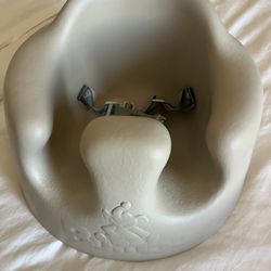 Bumbo Baby Infant Soft Foam Comfortable Floor Booster Seat Supportive Chair with 3 Point Adjustable Safety Buckle Strap Harness - Taupe