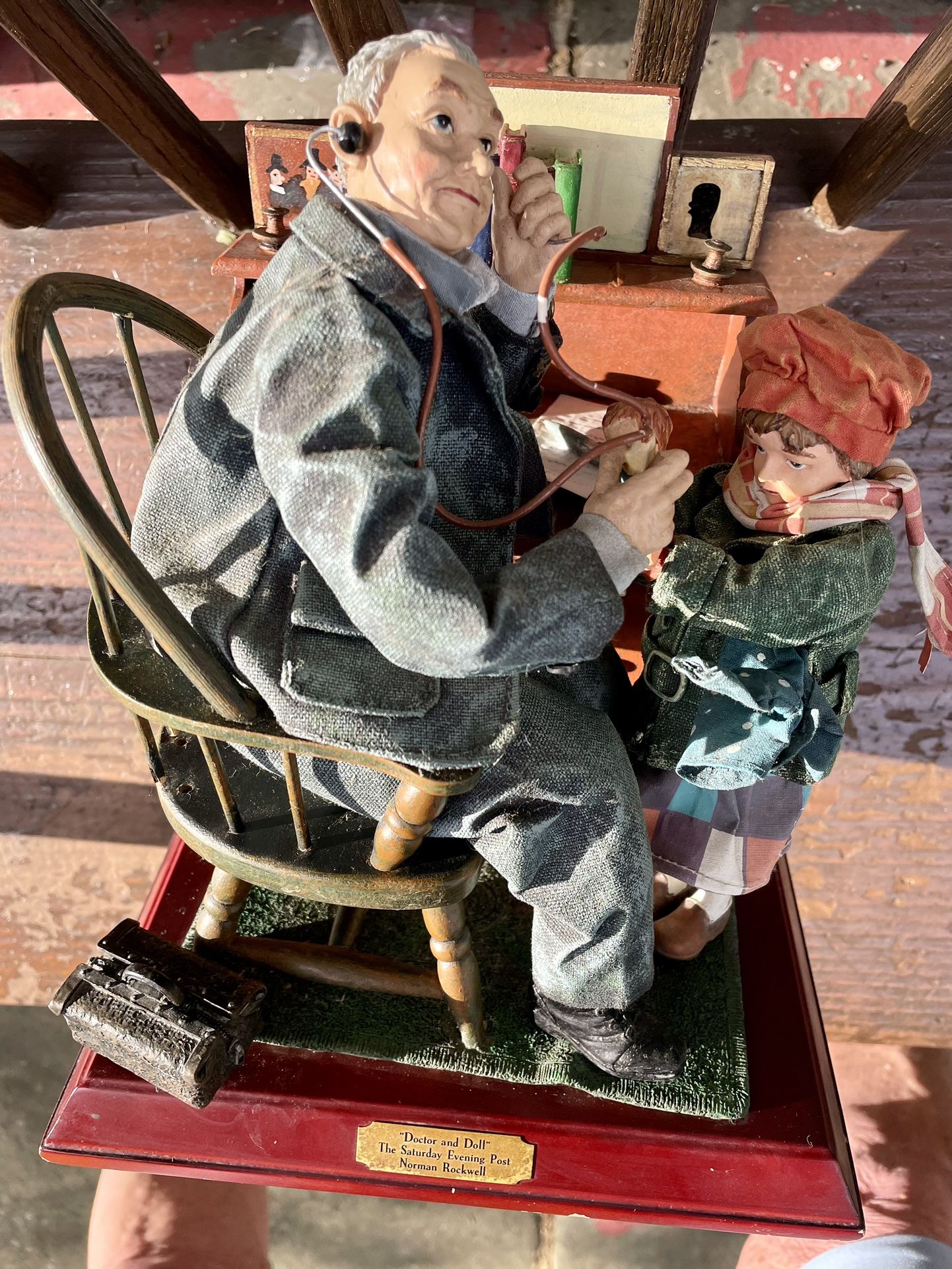 Norman Rockwell "Doctor and The Doll" 3-d vintage figurine As Is, just beautiful