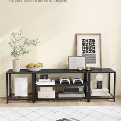 Modern TV Stand for TVs up to 75 Inches, 3-Tier Entertainment Center, Industrial TV Console Table with Open Storage Shelves, for Living Room, Bedroom,