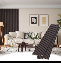 POHARE Wood Slat Wall Panels, 2 Pack Accent Decorative Acoustic Wood