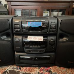 AM/FM Radio Disc Player, Double cassette With Two Speakers
