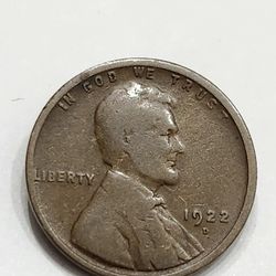 1922-D Wheat Cent Penny Coin - Very Rare Date