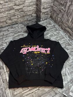 Pink and black spider hoodie size large