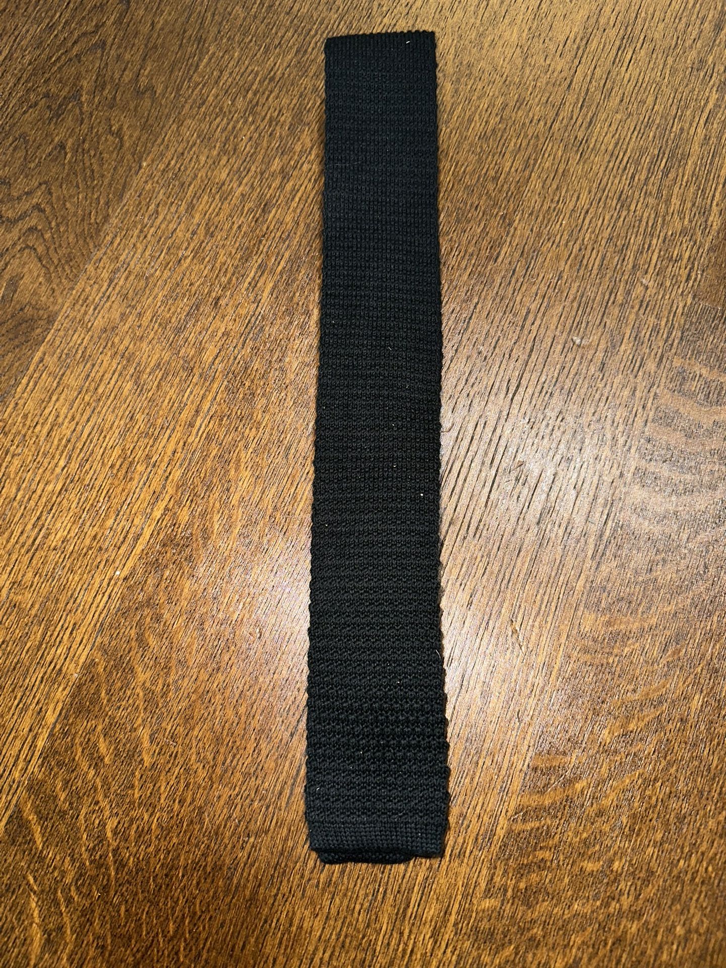 Black Skinny Knit Y2K Style Tie