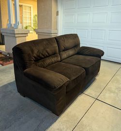 Dark Brown Corduroy 3-Seat/ 2-Seat Sofa