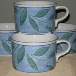 Mikasa Intaglio Nature's Breeze Set Of 5 Coffee Cups Mugs