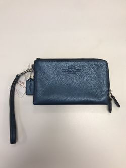 Coach Leather Wallet - Steel Blue